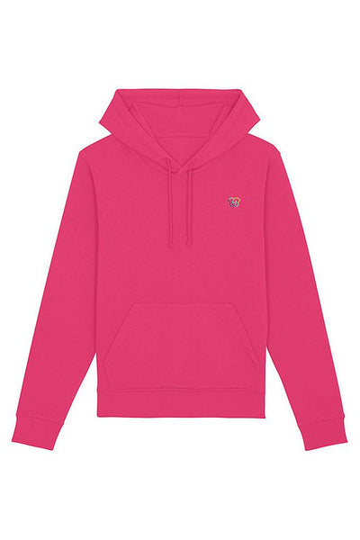 Pink BHappy Logo Basic Hoodie, Medium-weight, from organic cotton blend, Unisex, for Women & for Men