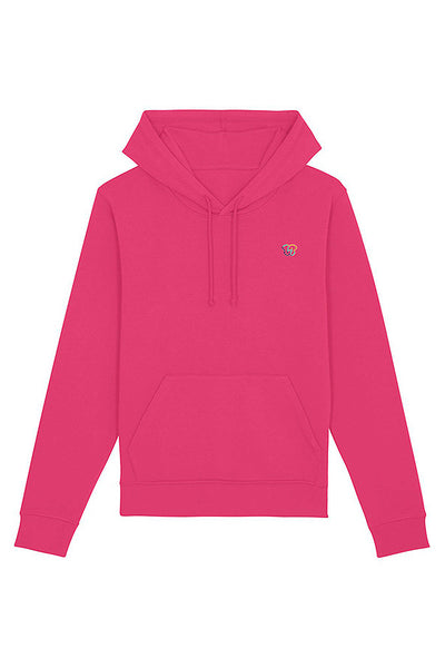 Pink BHappy Logo Basic Hoodie, Medium-weight, from organic cotton blend, Unisex, for Women & for Men