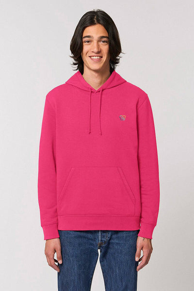 Pink BHappy Logo Basic Hoodie, Medium-weight, from organic cotton blend, Unisex, for Women & for Men 