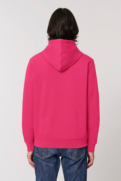 Pink BHappy Logo Basic Hoodie, Medium-weight, from organic cotton blend, Unisex, for Women & for Men