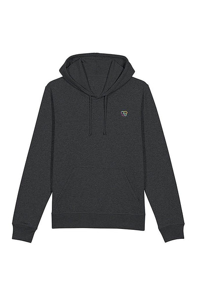 Dark grey BHappy Logo Basic Hoodie, Medium-weight, from organic cotton blend, Unisex, for Women & for Men