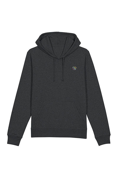 Dark grey BHappy Logo Basic Hoodie, Medium-weight, from organic cotton blend, Unisex, for Women & for Men