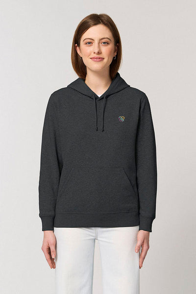 Dark grey BHappy Logo Basic Hoodie, Medium-weight, from organic cotton blend, Unisex, for Women & for Men