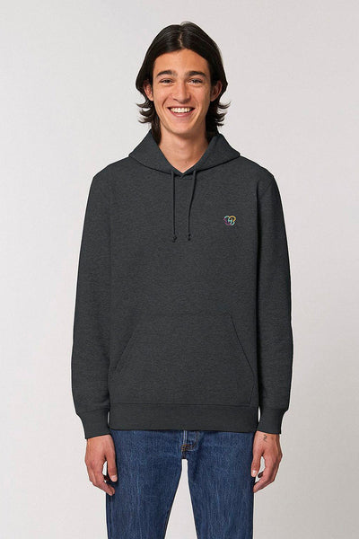 Dark grey BHappy Logo Basic Hoodie, Medium-weight, from organic cotton blend, Unisex, for Women & for Men