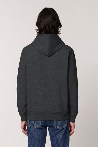 Dark grey BHappy Logo Basic Hoodie, Medium-weight, from organic cotton blend, Unisex, for Women & for Men