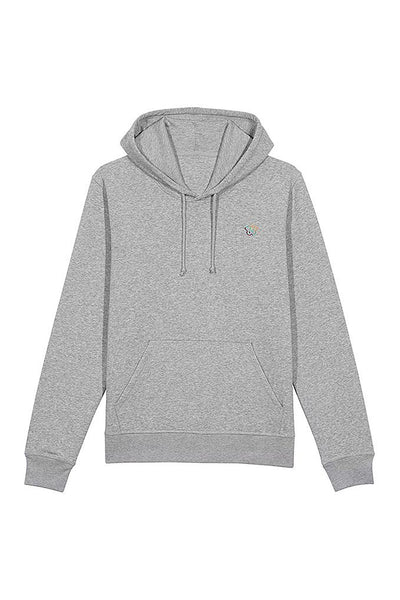 Grey BHappy Logo Basic Hoodie, Medium-weight, from organic cotton blend, Unisex, for Women & for Men