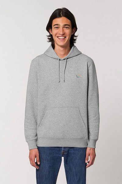 Grey BHappy Logo Basic Hoodie, Medium-weight, from organic cotton blend, Unisex, for Women & for Men