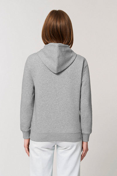 Grey BHappy Logo Basic Hoodie, Medium-weight, from organic cotton blend, Unisex, for Women & for Men