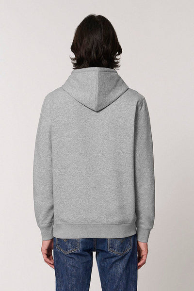 Grey BHappy Logo Basic Hoodie, Medium-weight, from organic cotton blend, Unisex, for Women & for Men