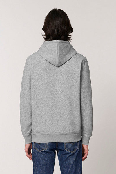Grey BHappy Logo Basic Hoodie, Medium-weight, from organic cotton blend, Unisex, for Women & for Men