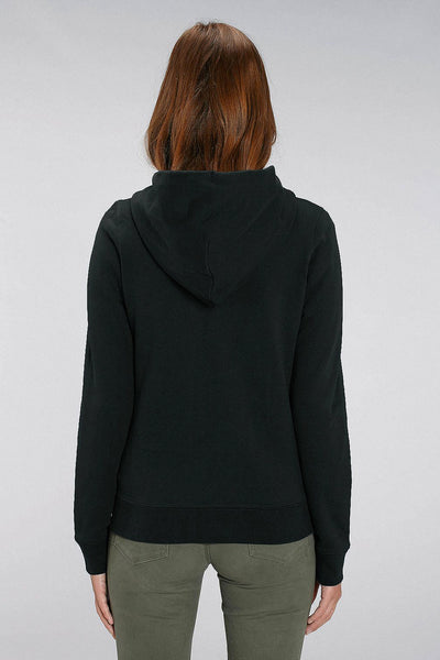 Black Women Cool Graphic Zip Up Hoodie, Heavyweight, from organic cotton blend