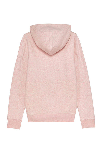 Light Pink Women Love Heart Zip Up Hoodie, Heavyweight, from organic cotton blend