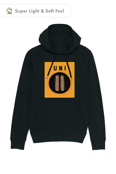Black Men Unicorn Graphic Hoodie, Medium-weight, from organic cotton blend