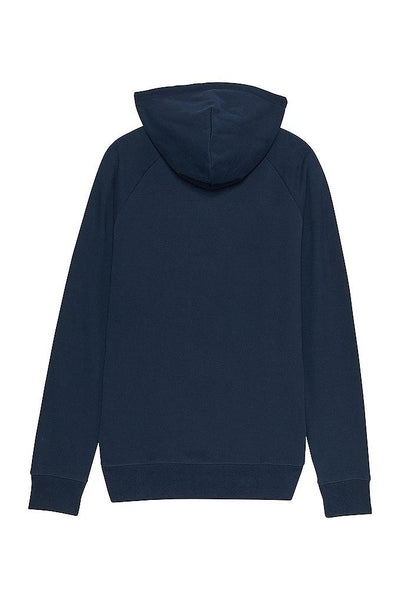 Navy Men Embroidered Logo Hoodie, Medium-weight, from organic cotton blend