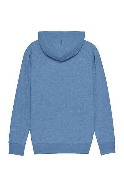 Blue Men Orange Bicycle Hoodie, Medium-weight, from organic cotton blend