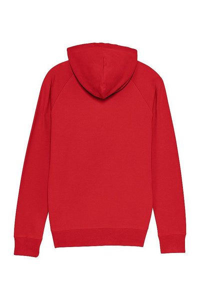 Red Men Embroidered Logo Hoodie, Medium-weight, from organic cotton blend