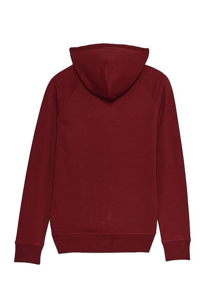 Burgundy Men Two Hands Graphic Hoodie, Medium-weight, from organic cotton blend