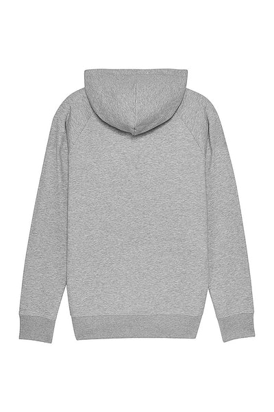 Grey Men Two Hands Print Hoodie, Medium-weight, from organic cotton blend
