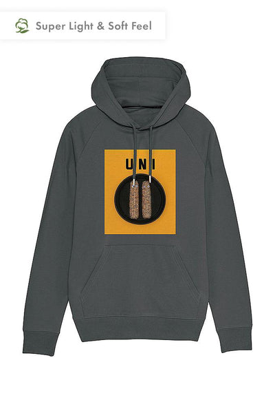 Dark grey Men Unicorn Graphic Hoodie, Medium-weight, from organic cotton blend