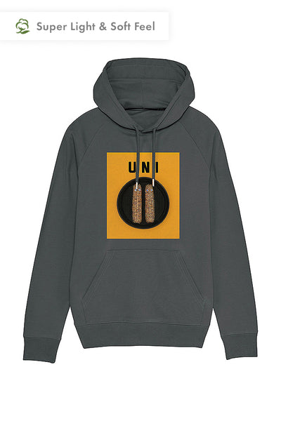 Dark grey Men Unicorn Graphic Hoodie, Medium-weight, from organic cotton blend