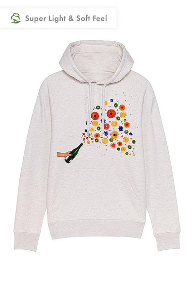 Grey Men Celebrate Graphic Hoodie, Medium-weight, from organic cotton blend