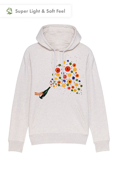 Grey Men Celebrate Graphic Hoodie, Medium-weight, from organic cotton blend