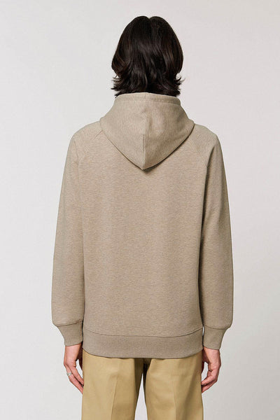Beige Men Your World Graphic Hoodie, Medium-weight, from organic cotton blend