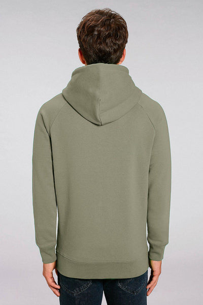 Light Khaki Men Your World Graphic Hoodie, Medium-weight, from organic cotton blend