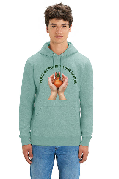 Mint green Your World Graphic Hoodie, Heavyweight, from organic cotton blend, Unisex, for Women & for Men