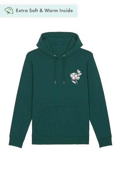 Green Organic Cotton Printed Hoodie, Heavyweight, from organic cotton blend, Unisex, for Women & for Men
