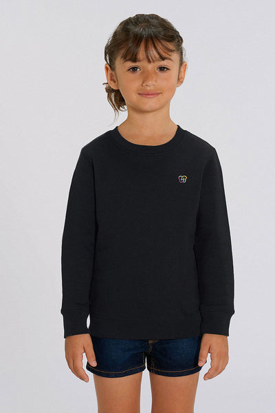 Black Kids BHappy Logo Sweatshirt, Medium-weight, from organic cotton blend, for girls & for boys