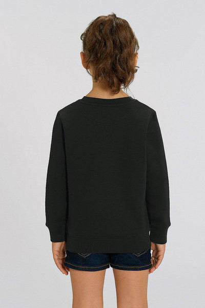 Black Kids BHappy Logo Sweatshirt, Medium-weight, from organic cotton blend, for girls & for boys