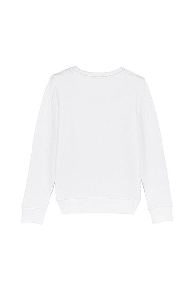 White Kids Orange Bicycle Printed Sweatshirt, Medium-weight, from organic cotton blend, for girls & for boys