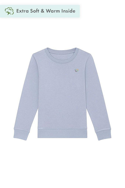 Light blue Kids BHappy Logo Sweatshirt, Medium-weight, from organic cotton blend, for girls & for boys