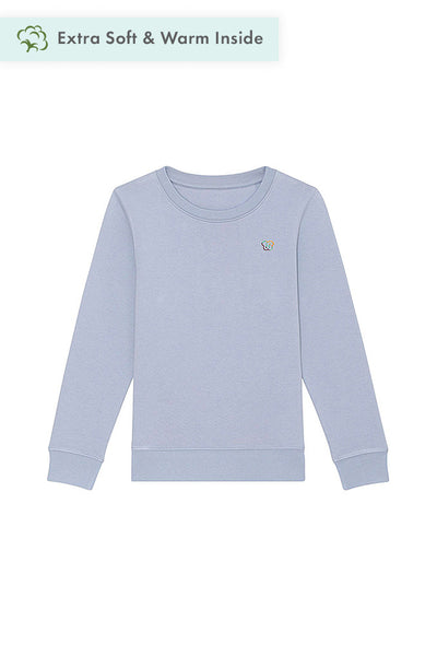 Light blue Kids BHappy Logo Sweatshirt, Medium-weight, from organic cotton blend, for girls & for boys
