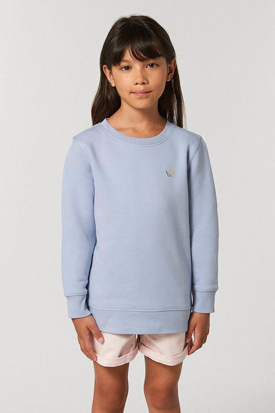 Light blue Kids BHappy Logo Sweatshirt, Medium-weight, from organic cotton blend, for girls & for boys