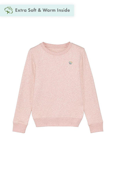 Light Pink Kids BHappy Logo Sweatshirt, Medium-weight, from organic cotton blend, for girls & for boys