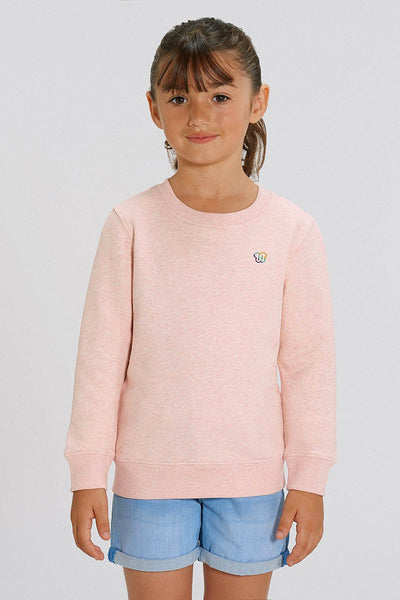Light Pink Kids BHappy Logo Sweatshirt, Medium-weight, from organic cotton blend, for girls & for boys