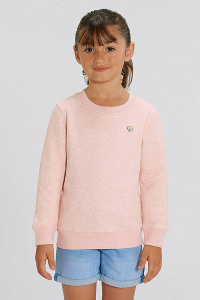 Light Pink Kids BHappy Logo Sweatshirt, Medium-weight, from organic cotton blend, for girls & for boys