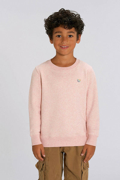 Light Pink Kids BHappy Logo Sweatshirt, Medium-weight, from organic cotton blend, for girls & for boys