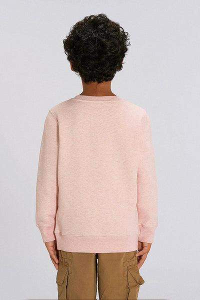 Light Pink Kids BHappy Logo Sweatshirt, Medium-weight, from organic cotton blend, for girls & for boys