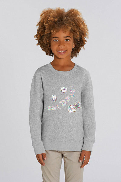 Grey Kids Organic Cotton Graphic Sweatshirt, Medium-weight, from organic cotton blend, for girls & for boys
