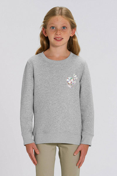 Grey Kids Organic Cotton Printed Sweatshirt, Medium-weight, from organic cotton blend, for girls & for boys