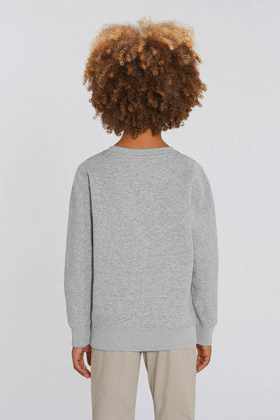 Grey Kids Organic Cotton Printed Sweatshirt, Medium-weight, from organic cotton blend, for girls & for boys