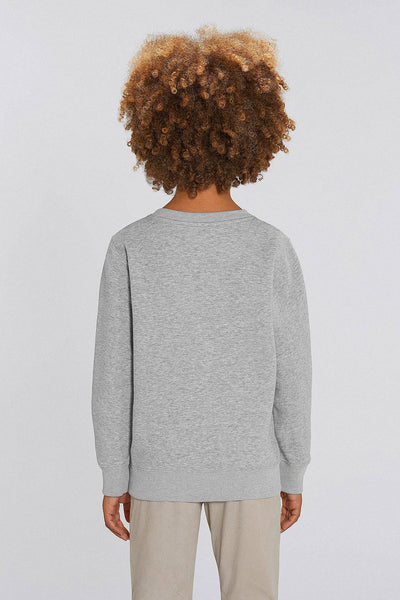 Grey Kids Blooming Umbrella Sweatshirt, Medium-weight, from organic cotton blend, for girls & for boys