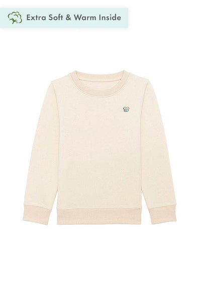 Beige Kids BHappy Logo Sweatshirt, Medium-weight, from organic cotton blend, for girls & for boys