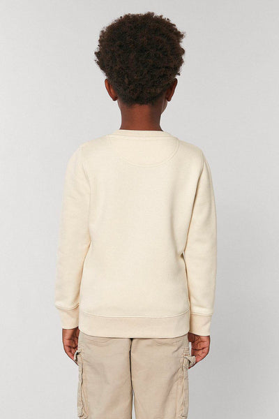 Beige Kids Love Heart Graphic Sweatshirt, Medium-weight, from organic cotton blend, for girls & for boys