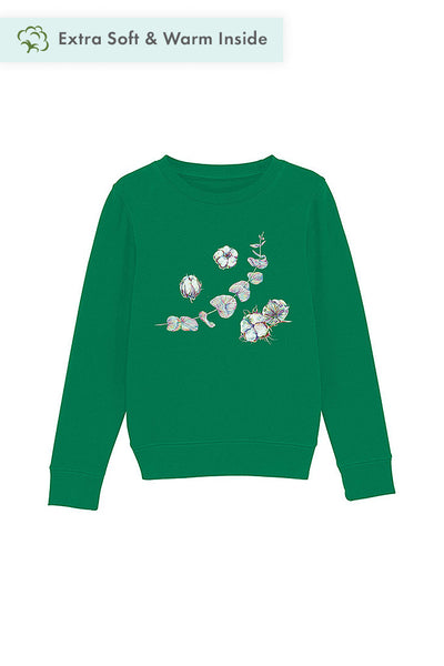 Green Kids Organic Cotton Graphic Sweatshirt, Medium-weight, from organic cotton blend, for girls & for boys