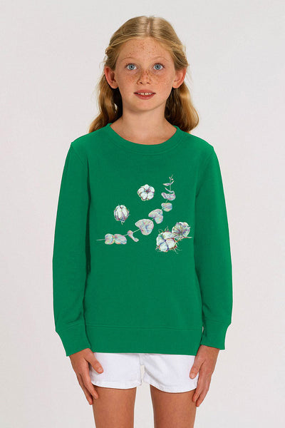 Green Kids Organic Cotton Graphic Sweatshirt, Medium-weight, from organic cotton blend, for girls & for boys