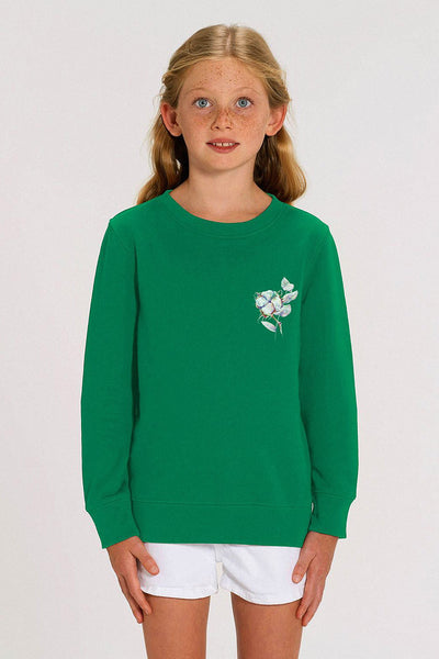 Green Kids Organic Cotton Printed Sweatshirt, Medium-weight, from organic cotton blend, for girls & for boys